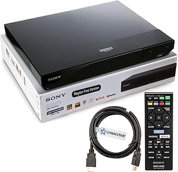 Region Free 4k UHD Blu-ray Player Compatible with Sony UBP-X700M | Multi-Region Code Free | UHD 4K Playback, Blu-ray Zone A, B, C Plus DVD Region 0-8 | 3D, WiFi, 4K Upscaling | Dynastar 6FT HDMI