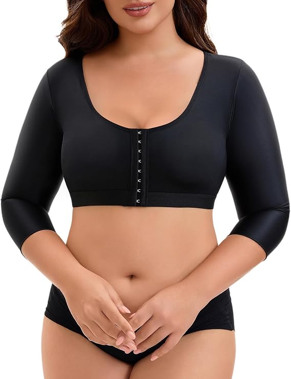 Upper Arm Compression Sleeve Women Lipo Post Surgery Slimming Arm Compression Garments Front Closure