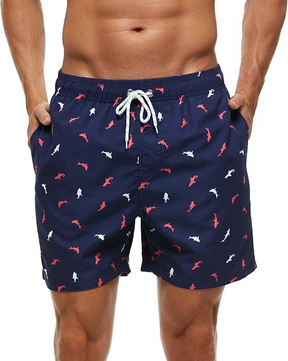 SILKWORLD Mens Swimming Trunks Swim Shorts Summer Bathing Suit Beachwear | Quick-Dry, Breathable, Mesh Liner, 3 Pockets, Adjustable Drawstring, 5.5" Inseam, Swim, Surf, Beach, Vacation, Summer, Casual