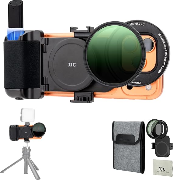 (with ND2-128 ND Filter)67mm Magnet Phone Filter Mount + Grip for iPhone 18