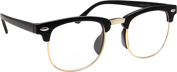 Kids Nerd Glasses Half Frame Clear Lens Geek Costume Children's (Age 3-8)