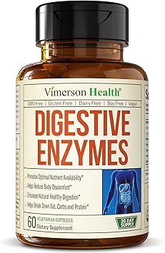 Digestive Enzymes - Probiotic Multi Enzyme Enzimas Digestivas - Digestive Supplements with Unique Makzyme-Pro Formula - Advanced Enzymes for Digestion, Bowel Movements & Nutrient Absorption. 60 Caps
