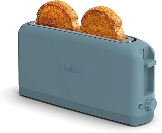 bella Fits-AnywhereTM 2-Slice Slim Toaster, Long Slot & Extra Wide, Surf
