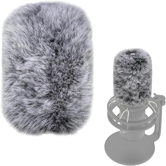 Cubilux Windscreen for Hyperx Quadcast s, MIC Wind Muff, Windshield, Dead Cat, Pop Filter, Muff Windshield Windjammer Deadcat Compatible with Hyperx Quadcast s Microphone Indoor/Outdoor Use, Gray
