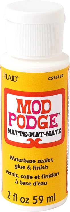 Mod Podge Matte Water Base Sealer/Glue And Finish, White, 2 oz, 3.4 x 3.4 x 10 cm