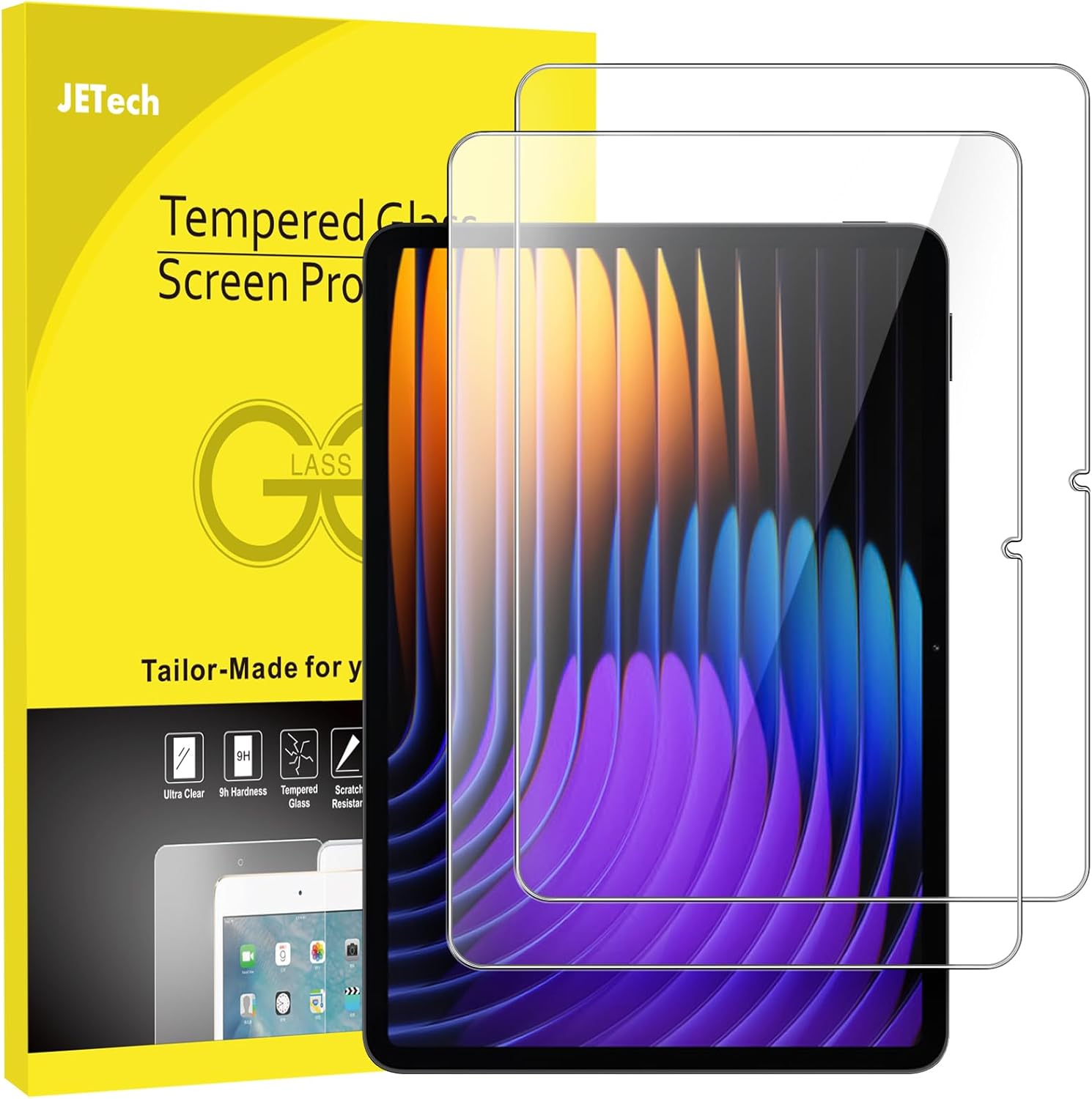JETech Screen Protector for Xiaomi Pad 77 Pro 11.2-Inch, 2025 Model, 9H Tempered Glass Film, HD Clear, 2-Pack