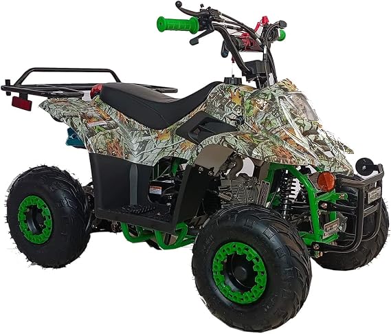 Upgraded 110cc ATV Four Wheelers Fully Automatic 4 Stroke Engine 16" Tires Gas ATVs Quads for Kids and Youth (Tree Camo)