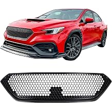 IKON MOTORSPORTS Front Upper Grille, Compatible with 2022-2026 Subaru WRX, Sport Style Gloss Black ABS Plastic Replacement Front Bumper Hood Grill 1PC