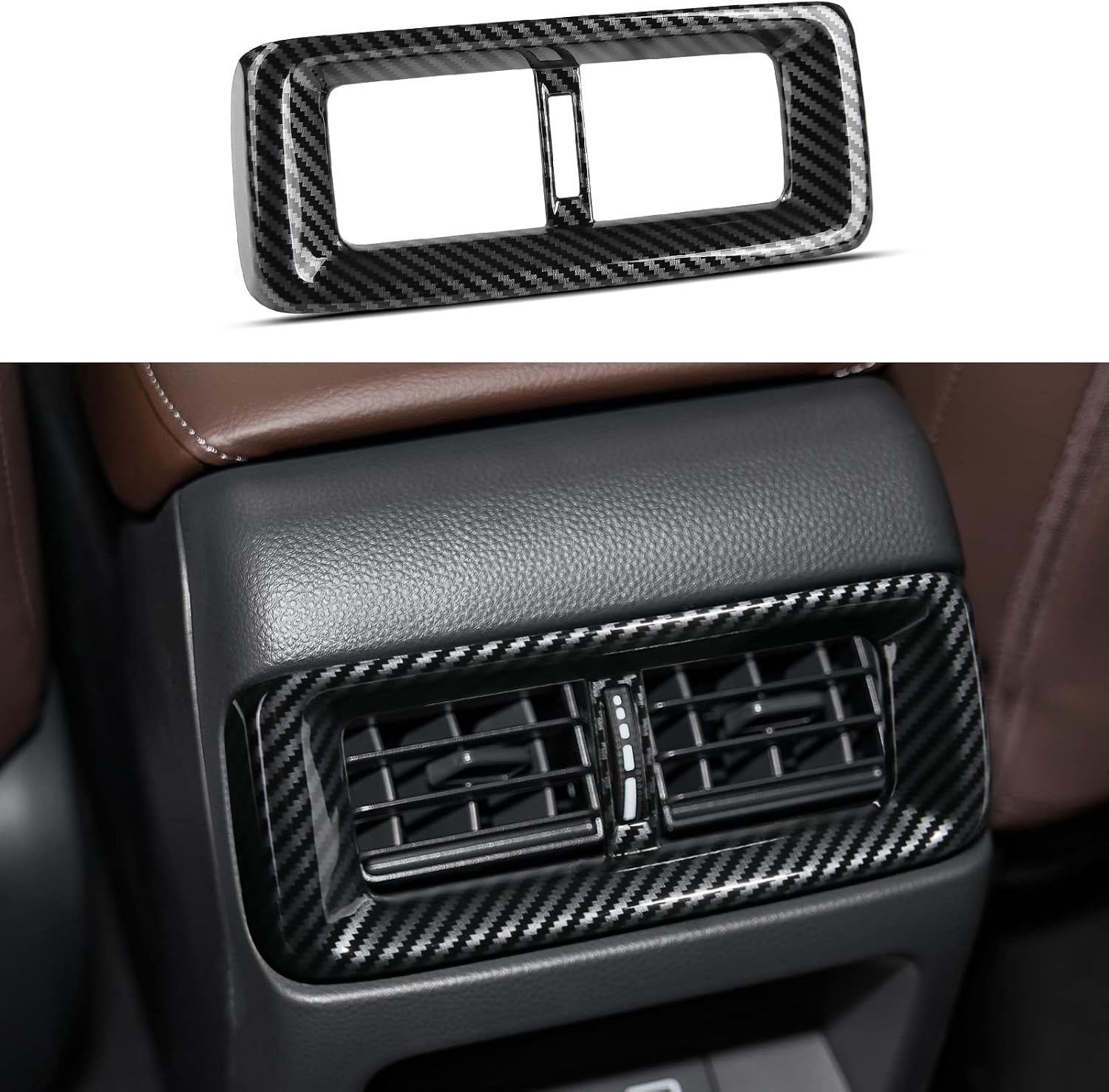 CKE Compatible with 2023 2024 2025 Honda CR-V Accessories Car Center Console Cover Trim Armrest Rear Air Vent Cover Frame -Carbon Fiber Style