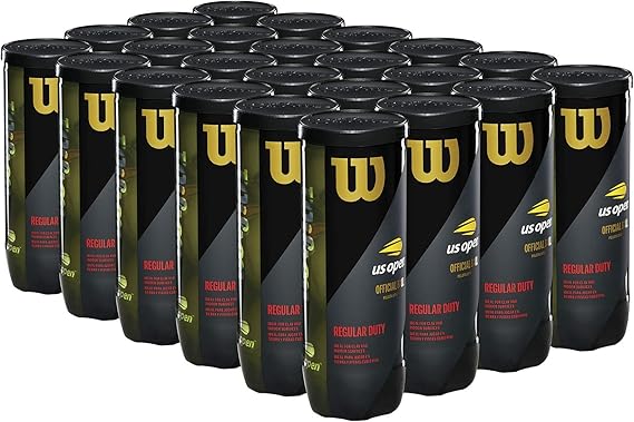 WILSON US Open Tennis Balls - Regular Duty, 24 Can Case (72 Balls)