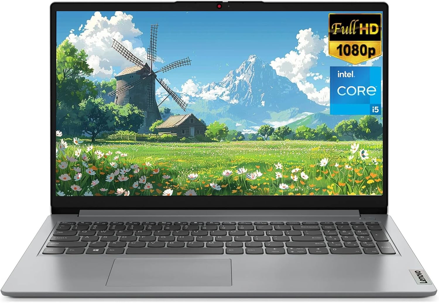 Lenovo IdeaPad Laptop, 15.6 FHD Anti-Glare Display, 12th Gen Intel Core i5-1235U 10-core Processor, 16GB RAM, 512GB SSD, Intel Iris Xe Graphics, Wi-Fi 6, Bluetooth 5, Windows 11 in S Mode, Cloud Grey