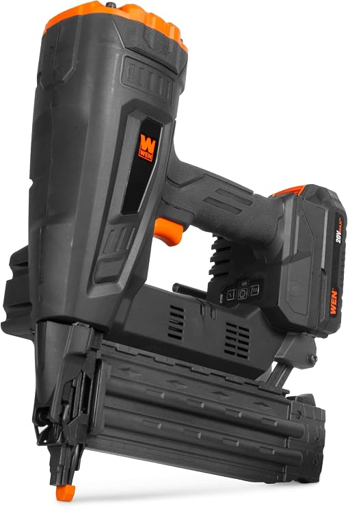 WEN 20V Max Cordless Brushless 18-Gauge Brad Nailer (Tool Only Battery Not Included) (20518BT)