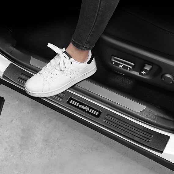 4PCS Door Sill Protector Compatible with Lexus 2015-2021 NX NX200t/NX300/NX300h Accessories Matte Black ABS Plastic Material Automobile Door Entry Guards