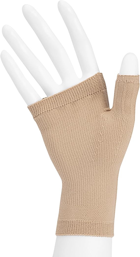Juzo Soft, 2001, Compression Gauntlet with Thumb Stub 20-30 mmHg, for Men Women, Left, Small, Beige, Small, Beige