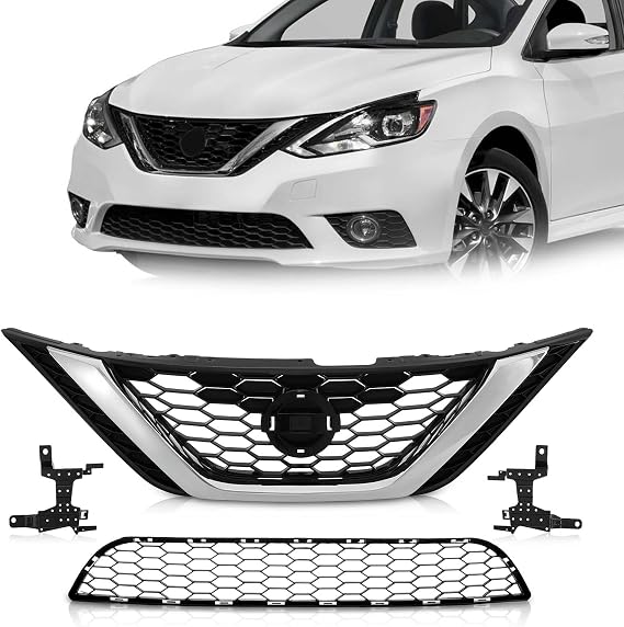 Front Grill for 2016-2019 Nissan Sentra Upper & Lower Grille