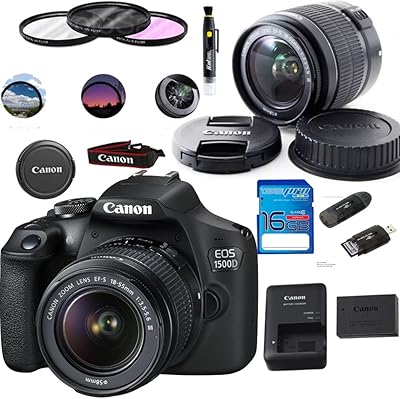 Canon EOS 1500D  Rebel T7 DSLR Camera with EF-S 18-55mm f3.5-5.6 is II Lens - Deal-Expo Accessories Bundle