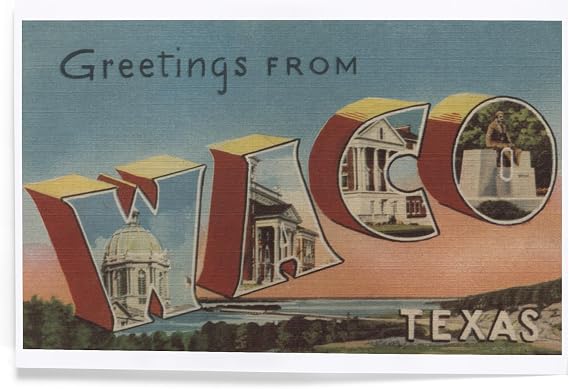 Lantern Press Print, Greetings from Waco, Texas