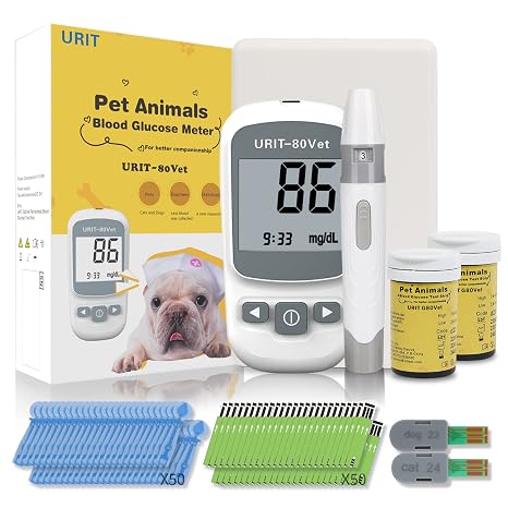 Pet Glucose Meter with 50 Test Strips(URIT-80Vet)