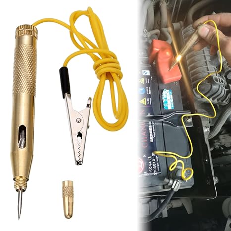 Car Automotive Circuit Tester, Voltage Test Light, 6V 12V 24V Auto Vehicle Circuit Tester Pen Tool, with Vise Clip Indicator Light for Low Voltage Systems