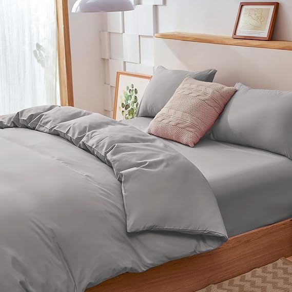 AYO Futon Cover, Single, 3-Piece Bedding Cover Set, Duvet Cover, Fitted Sheet, Pillowcase, Western and Japanese Style, For Beds, Futons, Washable and Quick Drying Type, Peach Skin Treatment, Dust Mite