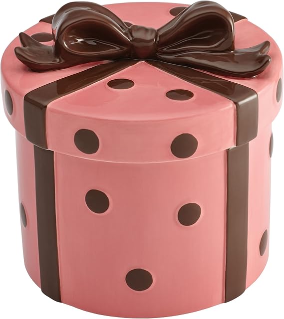 Cake Boss Serveware Stoneware Cookie Jar,#34;Pink Gift"