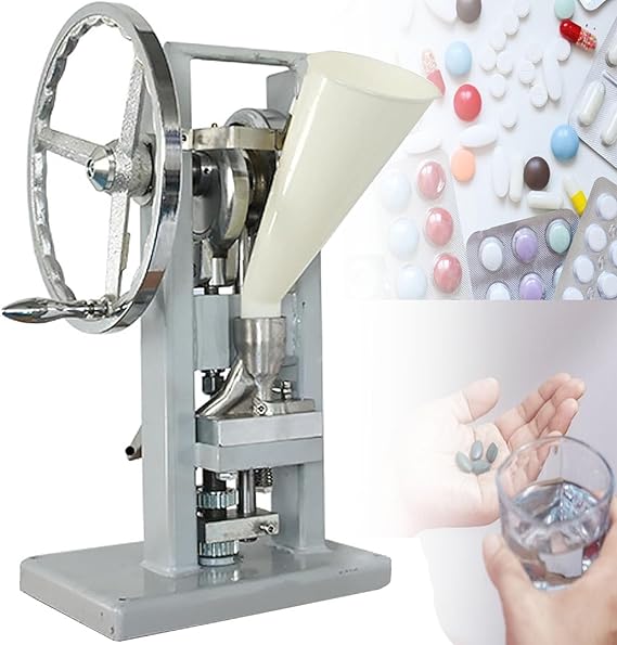 Manual Tablet Punch Press, 12mm Manual Punch Press For Pill Tablet,0-2000 Pieces/Hour, Candy Sugar Pill Tablet Press Machine, 0-6mm Thickness Adjustable, Home Kitchen Press Tool Device