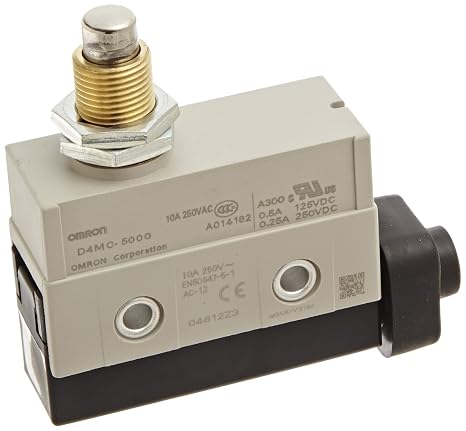 Omron D4MC-5000 High Utility Enclosed Switch, Economical, Panel Mount Plunger