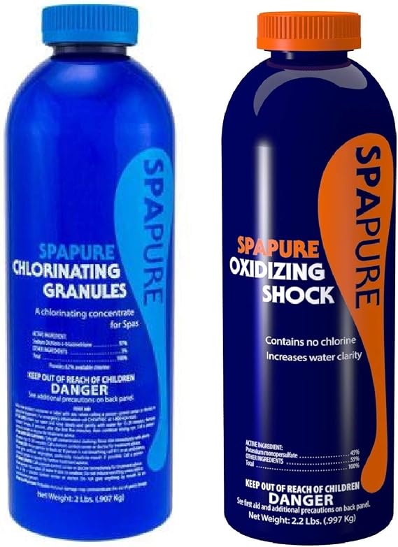 PureSpa SpaPure Granulated Chlorine 2 lb and SpaPure Oxidizing Shock 2.2 lb