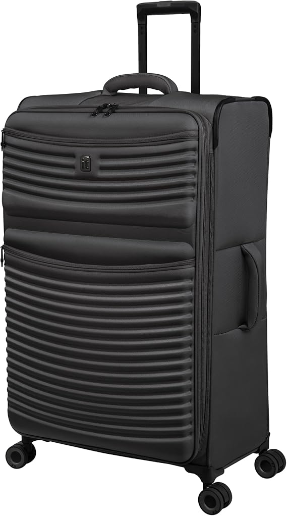 it luggage Precursor 32" Softside Checked 8 Wheel Expandable Spinner, Charcoal