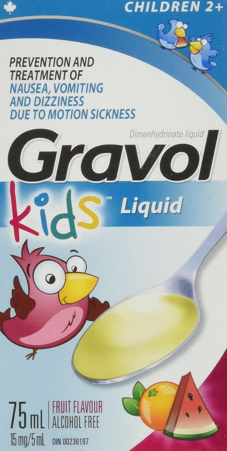 Children&amp;#39;s Liquid GRAVOL for Nausea, Vomiting, Dizziness &amp; Motion Sickness Ages 2 75ml Size