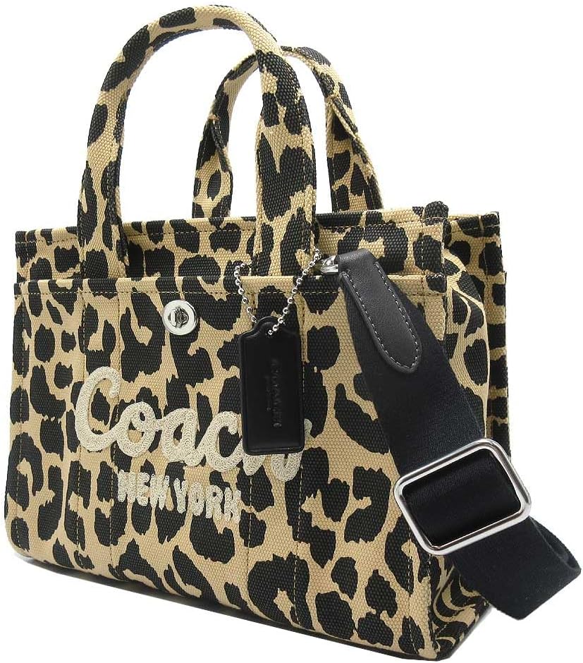 Coach CP769 LHWLH CARGO TOTE 26 LEOPARD Canvas Cargo Tote Bag, Beige, Height 7.7 x Width 10.2 x Depth 5.1 inches 19.5 x 26 x 13 cm, Women’s Parallel Import, leopard, Free size