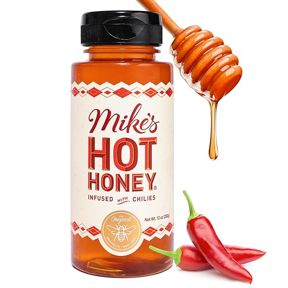Mikes Hot Honey, Americas #1 Brand of Hot Honey, Spicy Honey Infused with Chili Peppers, Certified Kosher, Gluten-Free, Paleo-Friendly, Sweet Heat, Perfect for Hot Sauce Lovers 10oz Bottle, 1 Pack
