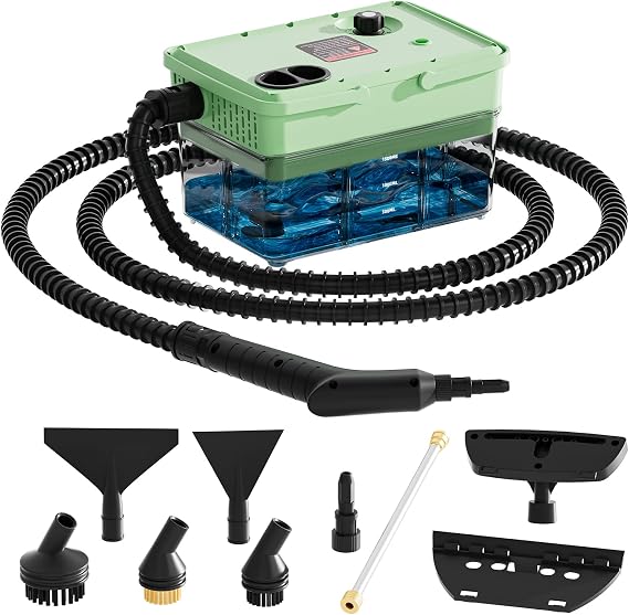 Handheld Steam Cleaner 2500W,10s Fast Heat-Up & 50.73OZ Large Tank,Pressurized Portable Steamer with 9 Accessories for Home,Car,Kitchen,Bathroom,Floors,Grout,Tile,Upholstery