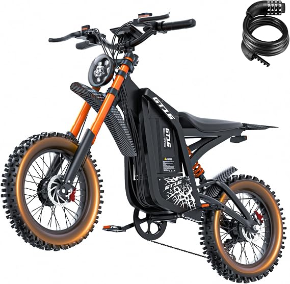 ASKGO Electric Dirt Bike, 5500W Peak Motor, 40 MPH, 60V 30Ah Battery