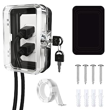 1 Pack Universal Baby Safety Electrical Outlet Cover Box Childproof Plug Cover - More Space for Large Plugs Easy to Install & Use Fit Socket Protector (1Pack, Black)