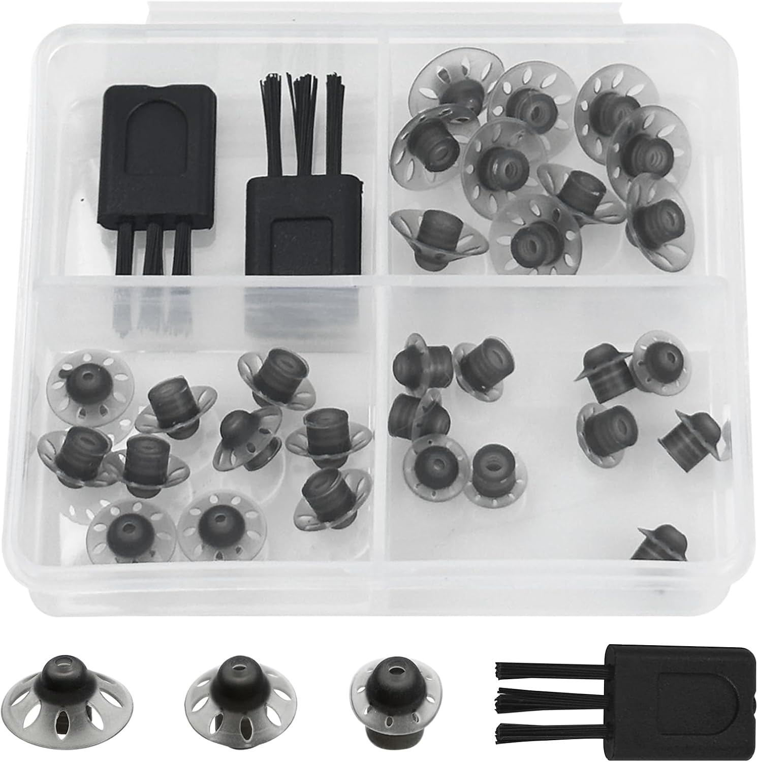 30Pcs Hearing Aid Domes 10mm8mm6mm,Silicone Earbud Tips Replacement Sound Amplifier Ear Pieces Hearing Aid Accessories Washable Anti Static Open Domes for Seniors with Hearing Loss