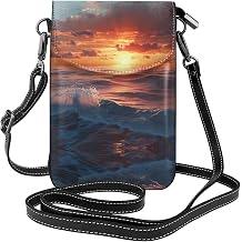 Waves after sunset Printed Crossbody Bag, Soft Lining, Scratch-Resistant and Durable, Ideal for Daily Commuting or Gifting