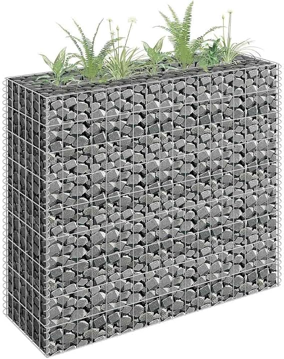 Gabion Raised Bed Silver Galvanized Steel 35.4x11.8x35.4 in,Home & Garden,Lawn & Garden,Gardening,Pots & Planters,145631