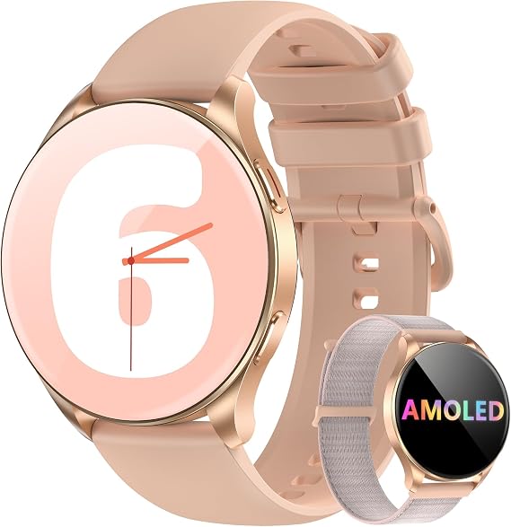 Blackview Smartwatch Women Men 1.43 Inch AMOLED Screen Virtual Always-On Watch Fitness Watch with Phone Function Active/Receive Sports Watch Pedometer Pulse Sleep Monitor for Android iOS