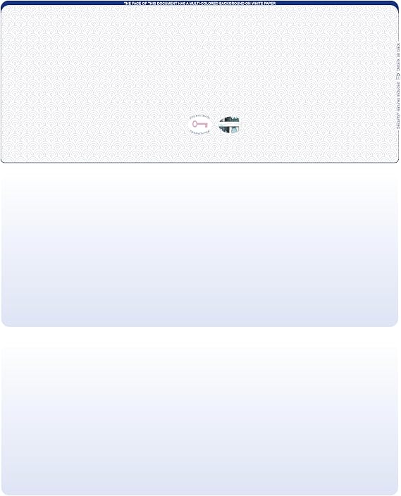 Blank Hologram Top Computer Checks, Blank Top Hologram Laser Checks with Perforated Vouchers, Qty. 250 Blue