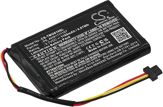 1100mAh Replace Battery for Tomtom 4FA60, Go 610, Go Essential PN:Tomtom AHA1111107, P6