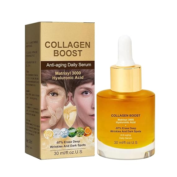 Collagen Boost Anti-Aging Serum, Collagen Peptide Anti-Wrinkle Serum, Collagen Face Serum For Skin Tightening Helps Lift, Plump, Firm Sagging Skin, Serums For Skin Care, Anti Wrinkle Boost