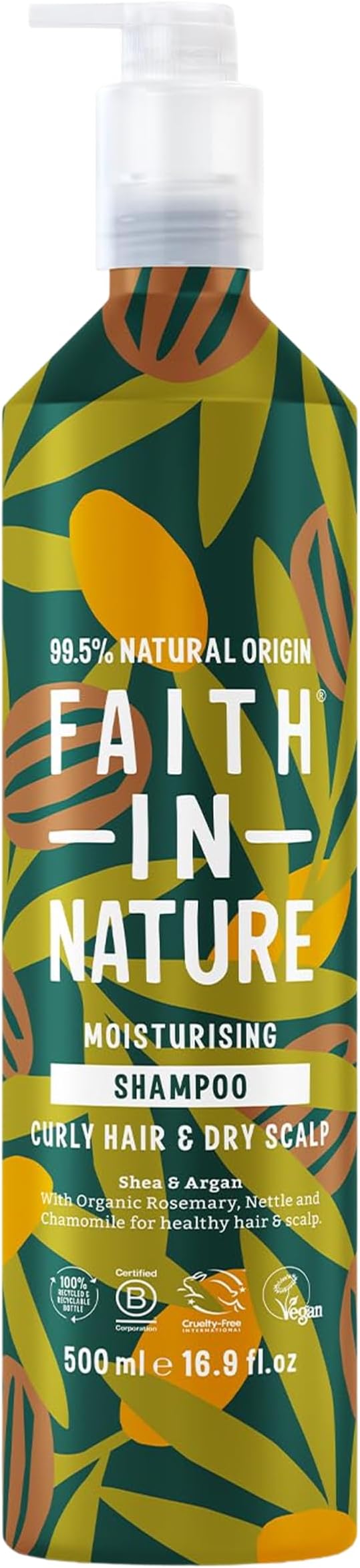 Faith In Nature - Natural Shampoo Aluminium Bottle - Vegan & Cruelty Free, No SLS or Parabens - 500ml, Shea & Argan