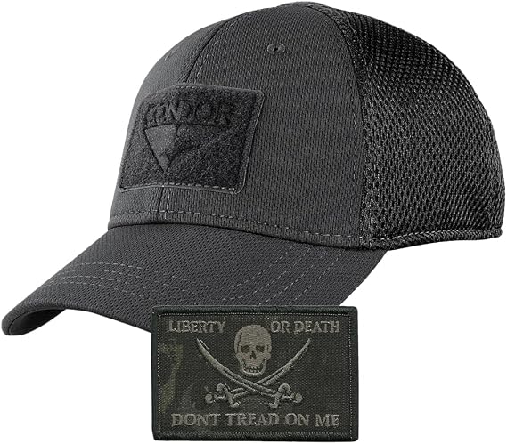 Condor MESH Fitted Tactical Cap Bundle - Calico Jack Black Camo - Choose Size