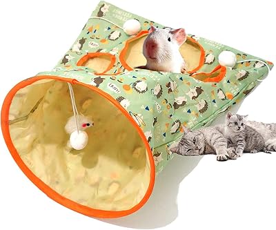 Cat Tunnel Bag, Cat Tube, Cat Tunnels for Indoor Cats, Tunnel Bored Cat Pet Toys, Cat Drill Bag with Little Mice-B