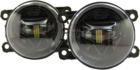 Morimoto XB LED Foglights, Type S Plug and Play Foglight Housing Upgrade, Universal 90mm, DOT Approved Assembly with White LED Chips, UV Resistant, (1x LF010)