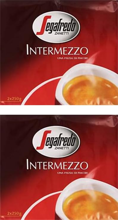 Segafredo: "Intermezzo" Ground Coffee, Classic Blend * 8.8 Ounce (250gr) Package (Pack of 4) * [ Italian Import ]