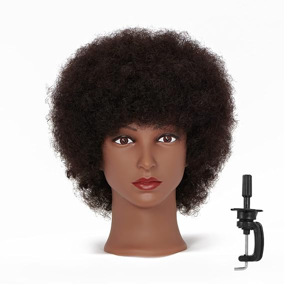 Hairingrid Mannequin Head African American with 100% Human Hair Manikin