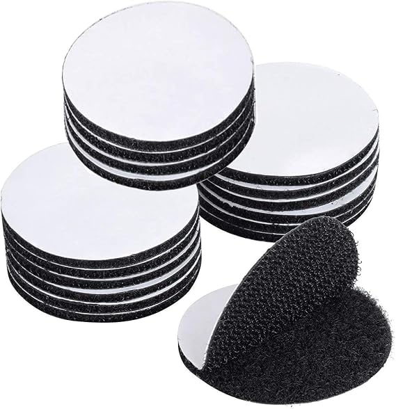 BRAVESHINE Adhesive Tape - 16PCS Hook and Loop Fasteners | Double Sided Sticky-Back - Heavy-Weight Carpet Gripper Pad Wall Mounting Tapes for Home Office Phone Mount - Round 1.5inch