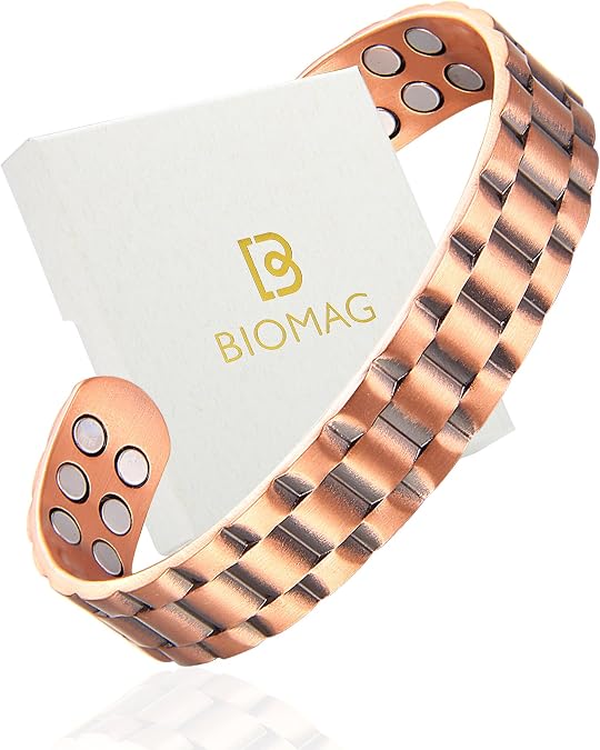 BioMag Copper Magnetic Bracelet for Men, Pure Copper Cuff Jewelry Gift